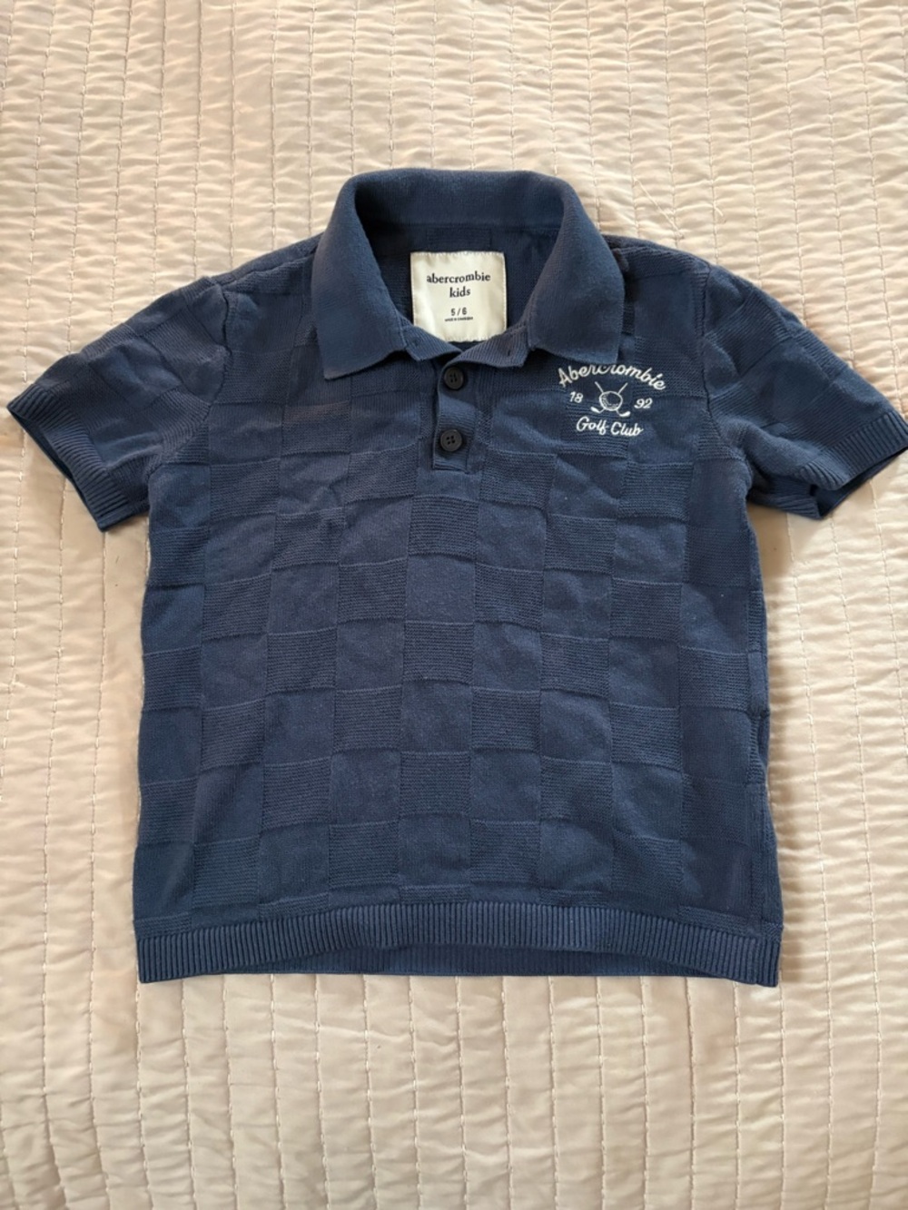 abercrombie kids navy blue polo with Golf Club embroidery